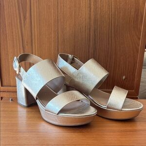 AEROSOLES Gold Platform Sandals Aerosoles Camilia Platform Sandal